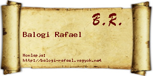 Balogi Rafael névjegykártya
